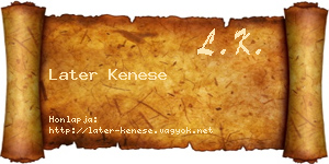 Later Kenese névjegykártya